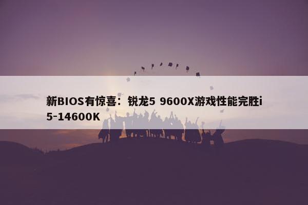 新BIOS有惊喜：锐龙5 9600X游戏性能完胜i5-14600K