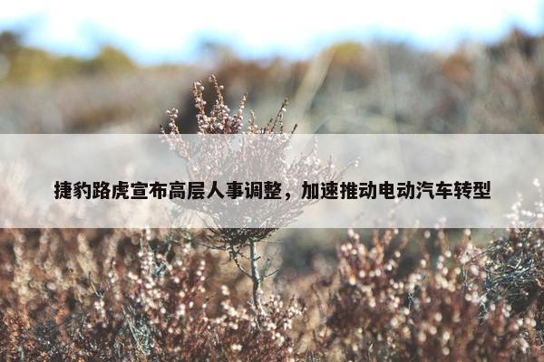 捷豹路虎宣布高层人事调整，加速推动电动汽车转型