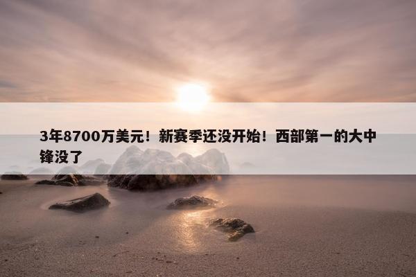 3年8700万美元！新赛季还没开始！西部第一的大中锋没了