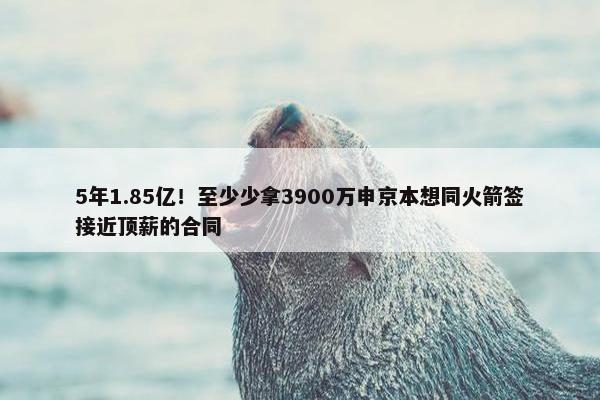 5年1.85亿！至少少拿3900万申京本想同火箭签接近顶薪的合同