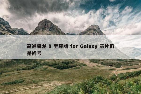 高通骁龙 8 至尊版 for Galaxy 芯片仍是问号