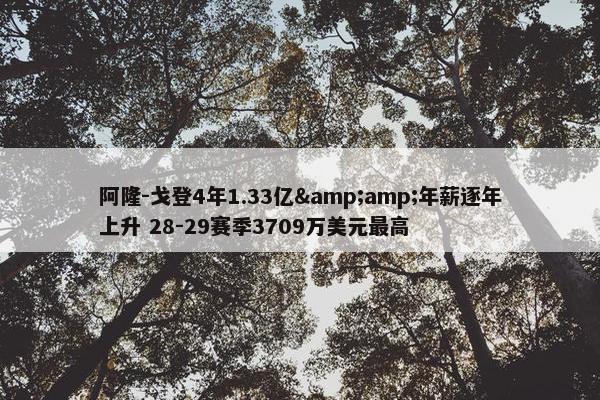 阿隆-戈登4年1.33亿&amp;年薪逐年上升 28-29赛季3709万美元最高