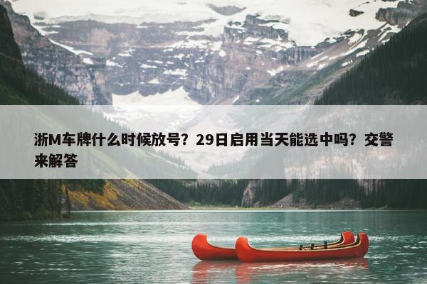 浙M车牌什么时候放号？29日启用当天能选中吗？交警来解答