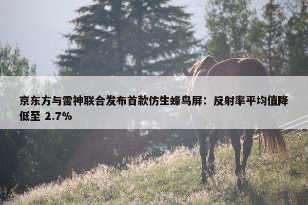 京东方与雷神联合发布首款仿生蜂鸟屏：反射率平均值降低至 2.7%