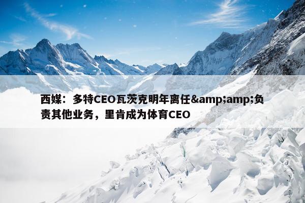 西媒：多特CEO瓦茨克明年离任&amp;负责其他业务，里肯成为体育CEO