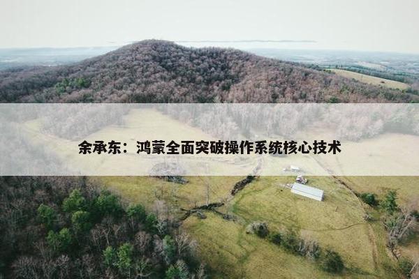 余承东：鸿蒙全面突破操作系统核心技术