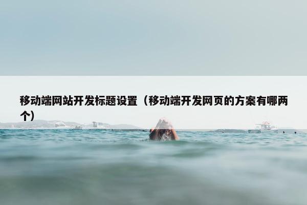 移动端网站开发标题设置（移动端开发网页的方案有哪两个）