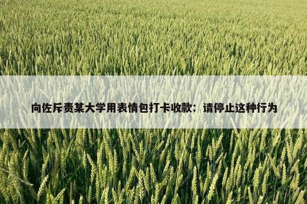 向佐斥责某大学用表情包打卡收款：请停止这种行为