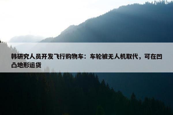 韩研究人员开发飞行购物车：车轮被无人机取代，可在凹凸地形运货