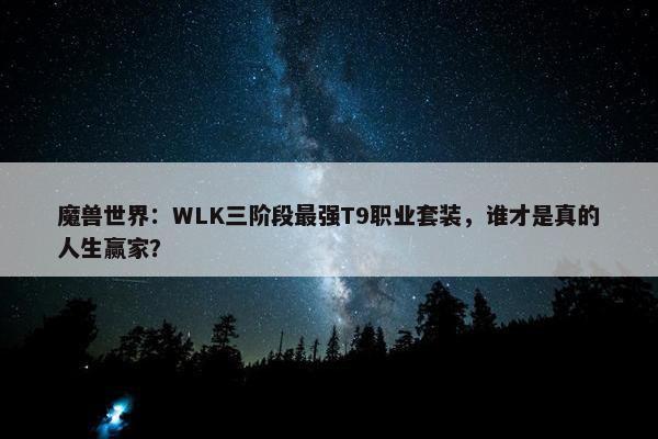 魔兽世界：WLK三阶段最强T9职业套装，谁才是真的人生赢家？