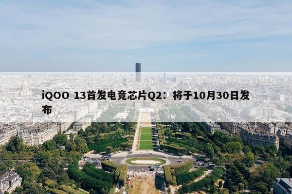 iQOO 13首发电竞芯片Q2：将于10月30日发布