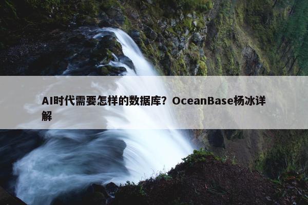 AI时代需要怎样的数据库？OceanBase杨冰详解