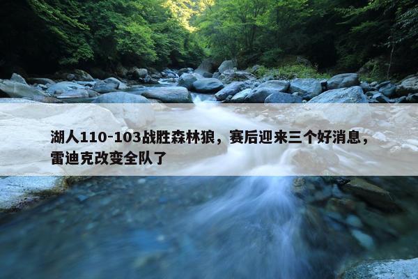 湖人110-103战胜森林狼，赛后迎来三个好消息，雷迪克改变全队了