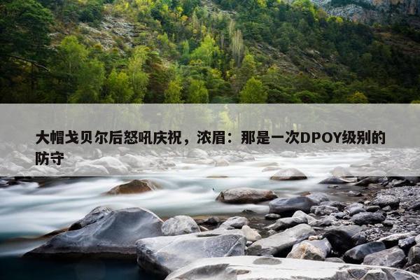 大帽戈贝尔后怒吼庆祝，浓眉：那是一次DPOY级别的防守