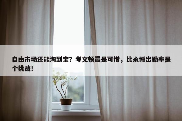 自由市场还能淘到宝？考文顿最是可惜，比永博出勤率是个挑战！