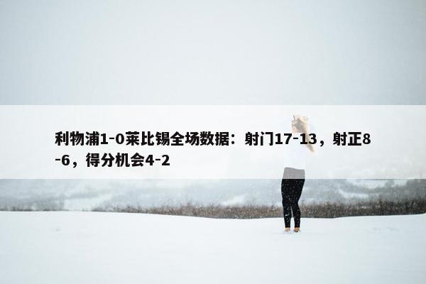 利物浦1-0莱比锡全场数据：射门17-13，射正8-6，得分机会4-2