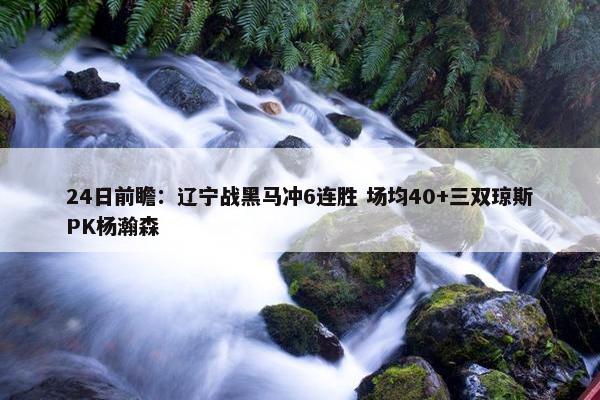 24日前瞻：辽宁战黑马冲6连胜 场均40+三双琼斯PK杨瀚森