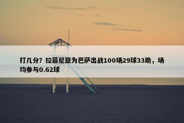 打几分？拉菲尼亚为巴萨出战100场29球33助，场均参与0.62球