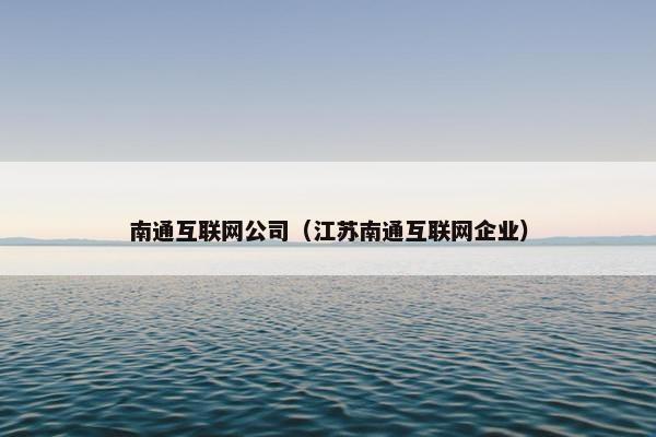 南通互联网公司（江苏南通互联网企业）