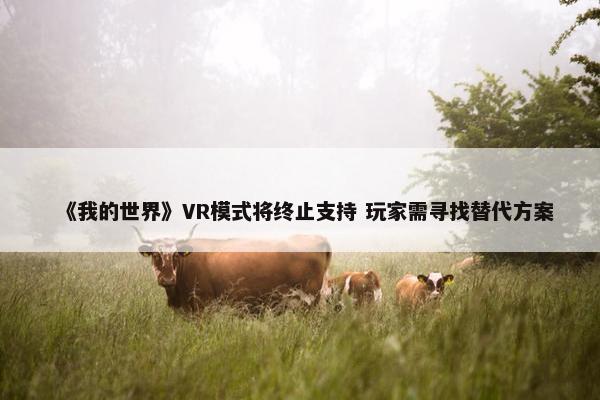 《我的世界》VR模式将终止支持 玩家需寻找替代方案