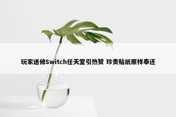 玩家送修Switch任天堂引热赞 珍贵贴纸原样奉还