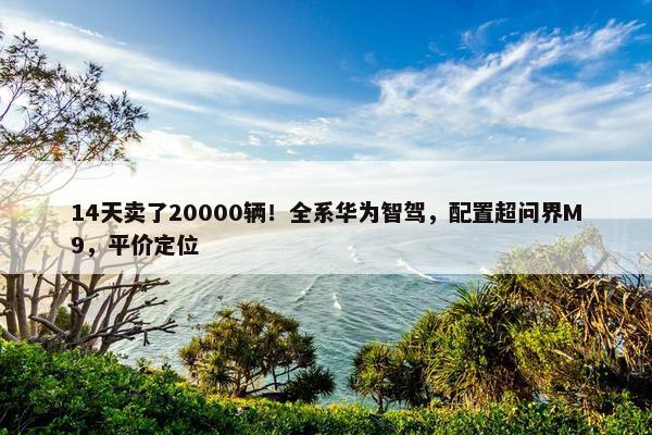 14天卖了20000辆！全系华为智驾，配置超问界M9，平价定位