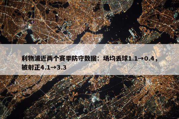 利物浦近两个赛季防守数据：场均丢球1.1→0.4，被射正4.1→3.3