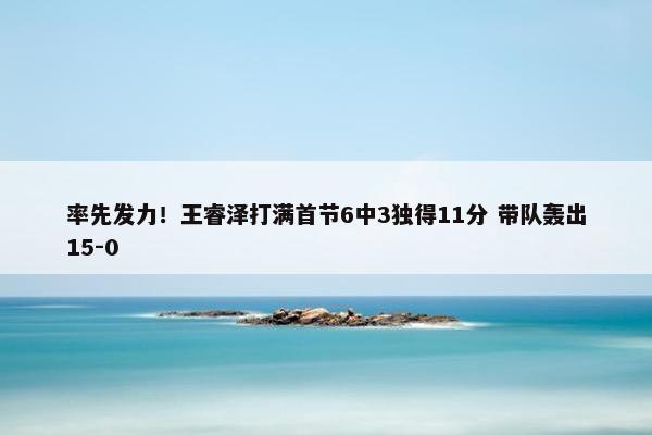 率先发力！王睿泽打满首节6中3独得11分 带队轰出15-0