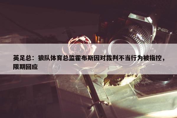 英足总：狼队体育总监霍布斯因对裁判不当行为被指控，限期回应