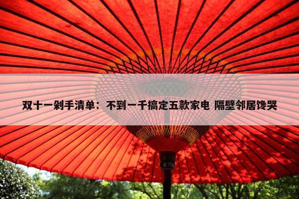 双十一剁手清单：不到一千搞定五款家电 隔壁邻居馋哭