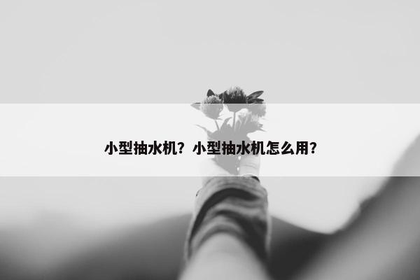 小型抽水机？小型抽水机怎么用？