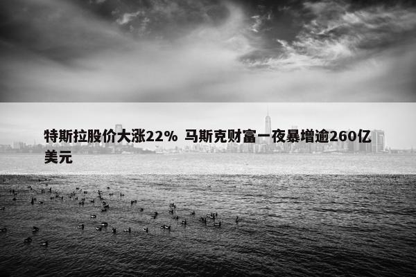 特斯拉股价大涨22% 马斯克财富一夜暴增逾260亿美元