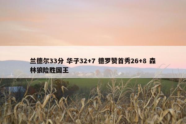 兰德尔33分 华子32+7 德罗赞首秀26+8 森林狼险胜国王