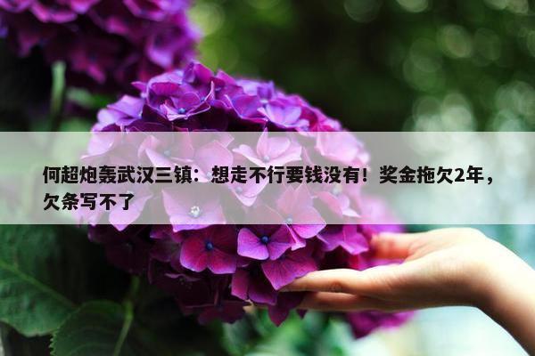 何超炮轰武汉三镇：想走不行要钱没有！奖金拖欠2年，欠条写不了