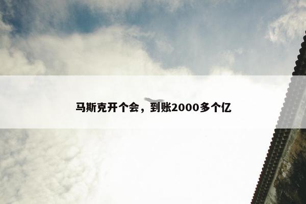 马斯克开个会，到账2000多个亿