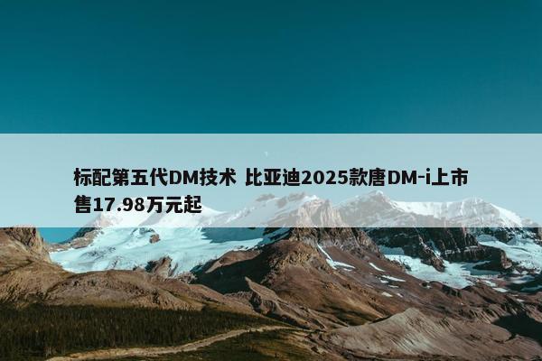 标配第五代DM技术 比亚迪2025款唐DM-i上市售17.98万元起