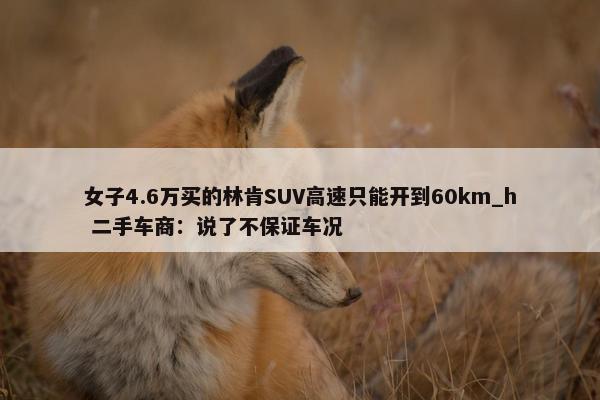 女子4.6万买的林肯SUV高速只能开到60km_h 二手车商：说了不保证车况