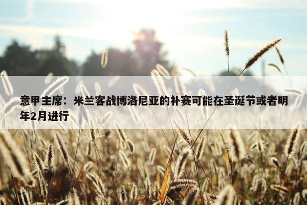 意甲主席：米兰客战博洛尼亚的补赛可能在圣诞节或者明年2月进行