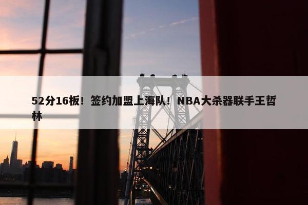 52分16板！签约加盟上海队！NBA大杀器联手王哲林