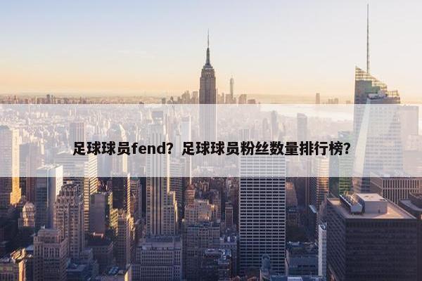 足球球员fend？足球球员粉丝数量排行榜？