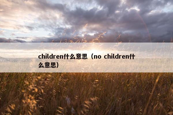 children什么意思（no children什么意思）