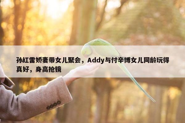 孙红雷娇妻带女儿聚会，Addy与付辛博女儿同龄玩得真好，身高抢镜