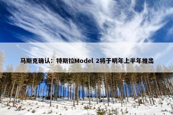 马斯克确认：特斯拉Model 2将于明年上半年推出