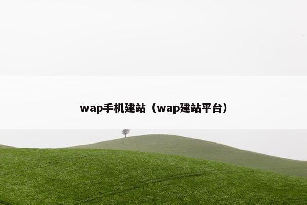 wap手机建站（wap建站平台）