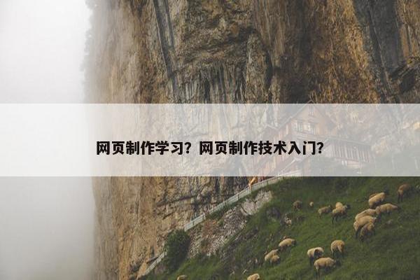 网页制作学习？网页制作技术入门？