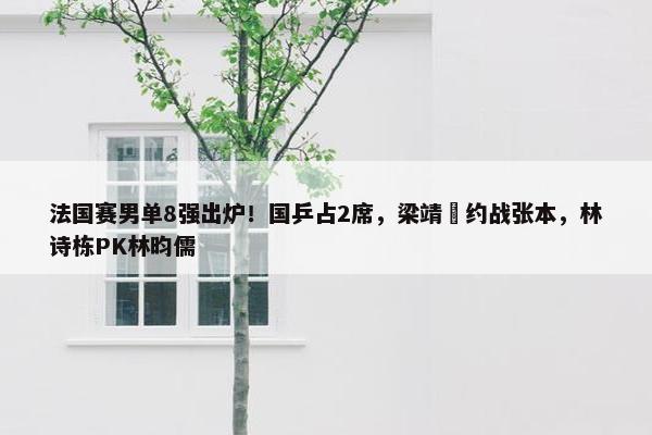 法国赛男单8强出炉！国乒占2席，梁靖崑约战张本，林诗栋PK林昀儒