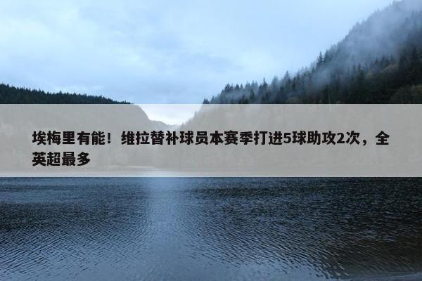 埃梅里有能！维拉替补球员本赛季打进5球助攻2次，全英超最多