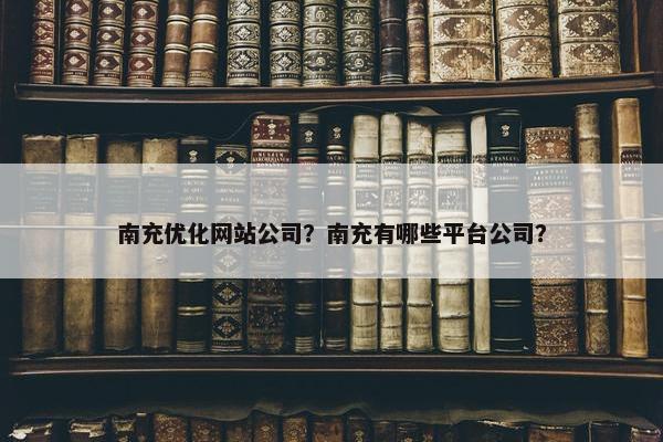 南充优化网站公司？南充有哪些平台公司？