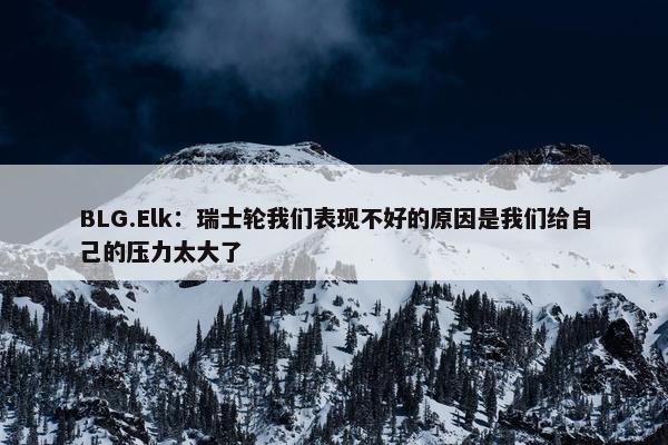 BLG.Elk：瑞士轮我们表现不好的原因是我们给自己的压力太大了