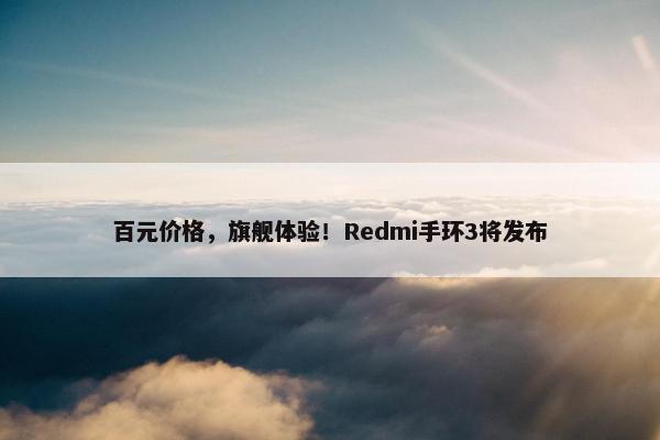 百元价格，旗舰体验！Redmi手环3将发布